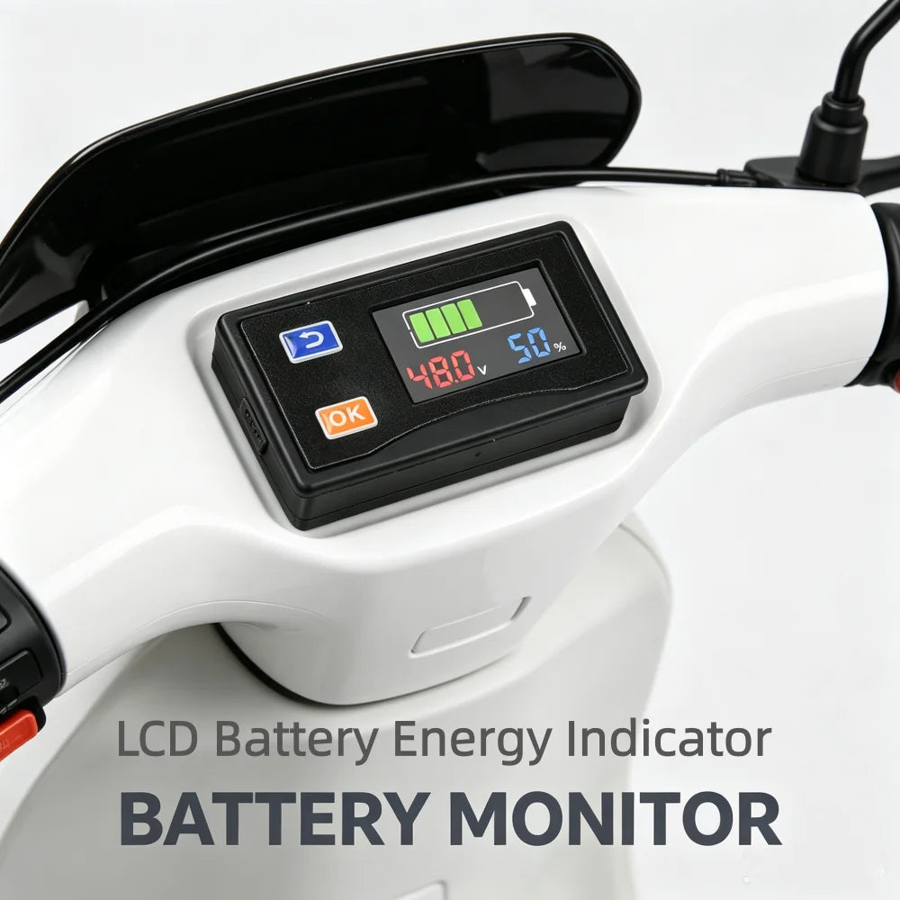 DC 9V-120V 4-color screen Battery Capacity Indicator Lead Acid Lithium  Car Motorcycle Voltmeter Voltage Gauge 7-segment display
