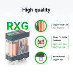 ENMG RXG Slim Power Relay 12A 24VDC/220VAC Coil, DIN Rail Mount Industrial Relay for PLC Control System