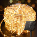 Solar Rope Lights Solar LED Light Path Deck Outdoor Garden Solar String Lights Waterproof Outdoor Lighting Strips 8 Light Modes