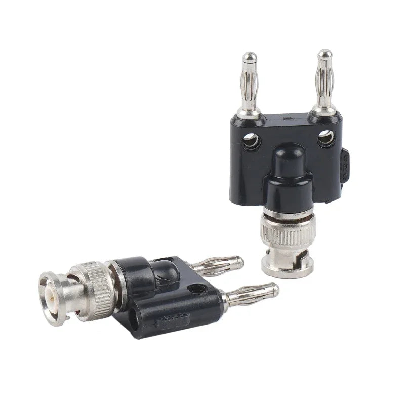Coaxial RF Adapter: BNC Banana to Two 4mm Banana Male Female Jack 3Way Splitter