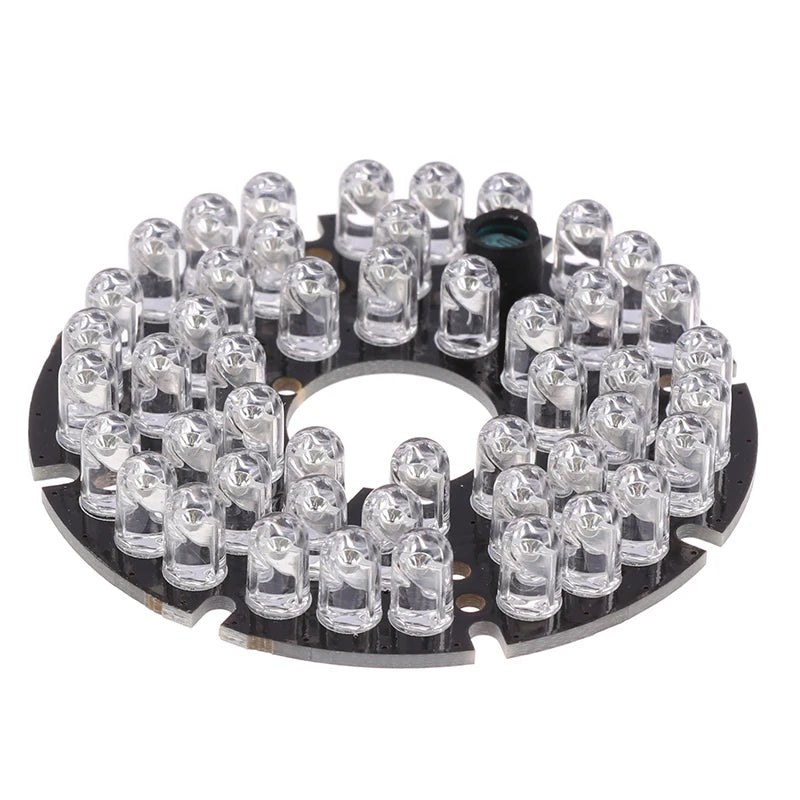 48PCS IR LED 850NM Illuminator Board – 60mm Night Vision Light for CCTV Surveillance Camera Housing, 50° Viewing Angle