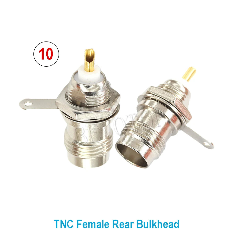 1PCS L16 N/Q9 BNC/TNC/UHF Flange Connector Male Plug/Female Jack 4-Holes Flange Panel Chassis Mount Coaxial Solder Nickel Plated