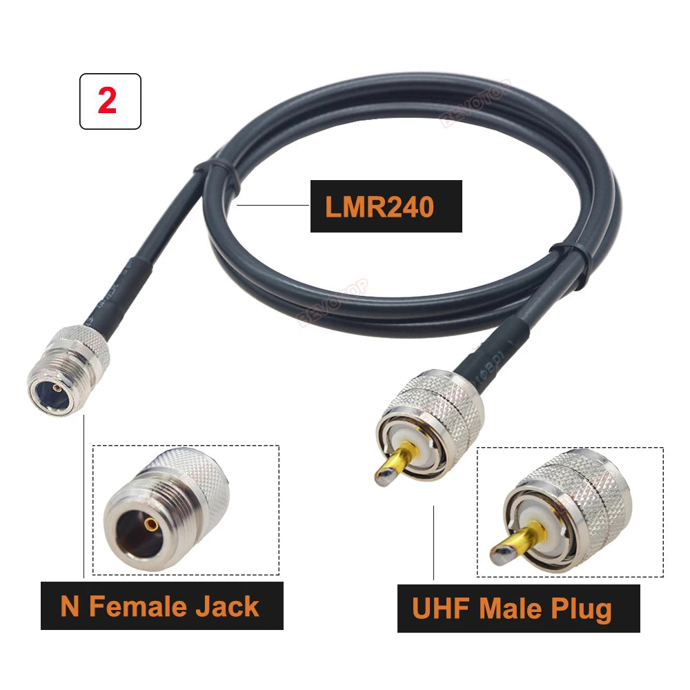 N to UHF LMR240 Cable N Male/Female to UHF Male/Female RF Adapter 50 Ohm 50-4 Pigtail RF Coaxial Jumper 4G 5G LTE Extension Cord