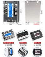 3 Phase 10A 60A 80A 100A 150 200A Three Phase SSR 80-250VAC Control 24-480V Solid State Relay  AC-AC