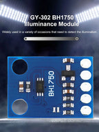 GY-302 BH1750 Light Intensity Sensor BH1750FVI Digital Optical Intensity Illumination Board I2C Interface for Arduino