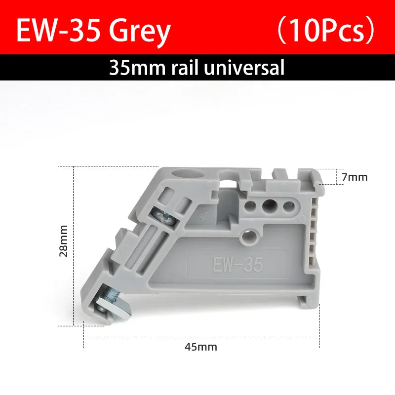 10Pcs End Stop Bracket E/UK E/UK2 EW35 WKF35 DIN 35mm Rail Terminal Block Fixed Plastic/Metal Zinc Plated Universal