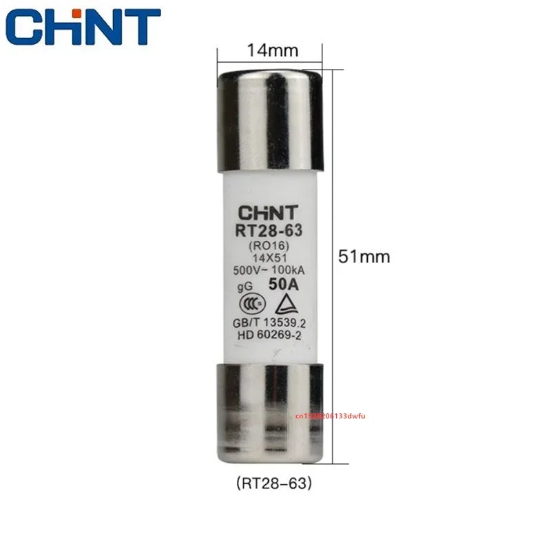 CHINT RT28-32 (RO15) 10X38 RT28-63 (RO16) 14X51 500V 2A 10A 16A 20A 25A 32A 40A 50A 63A Ceramic Fuse Link Fuse Fusible Core Kit