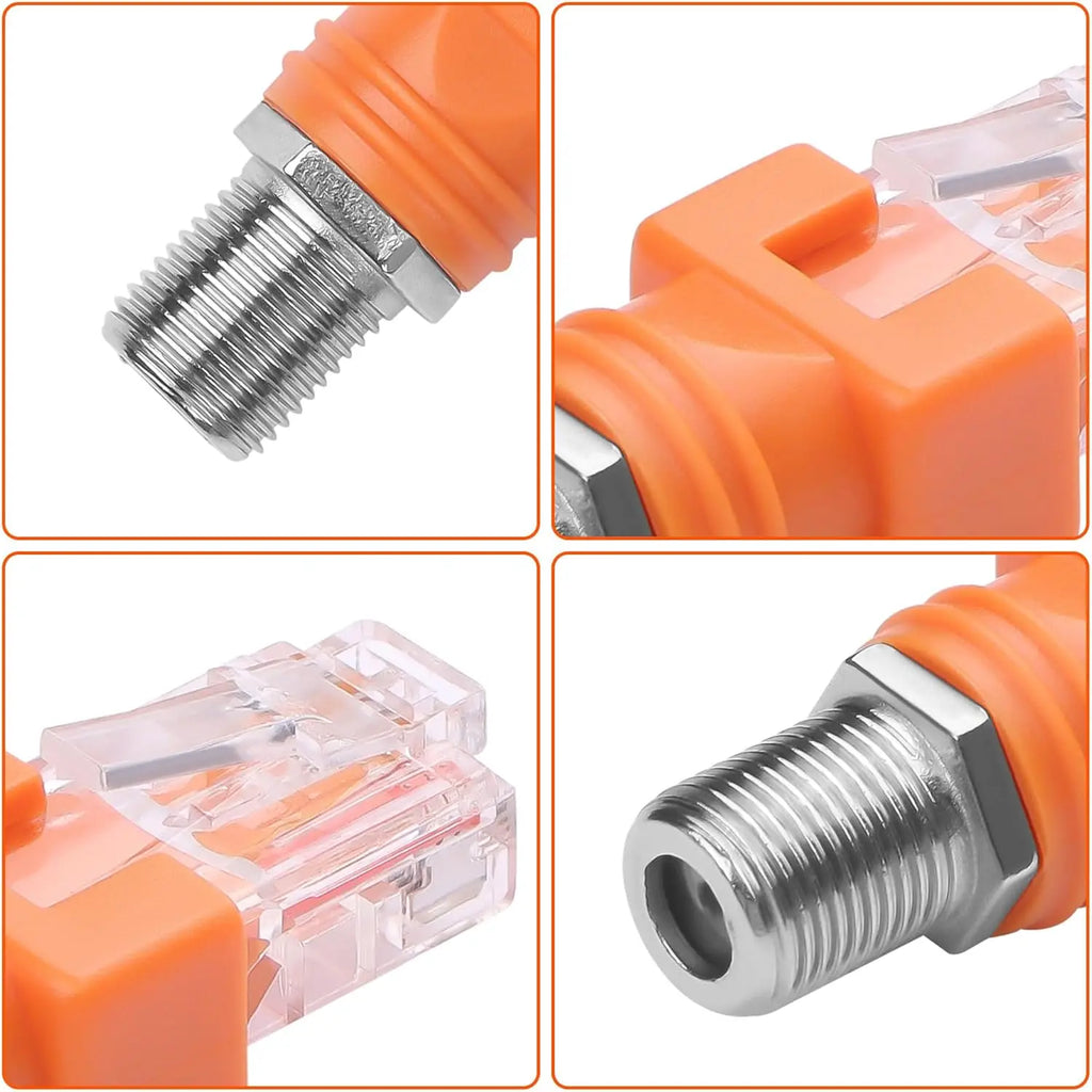 1pc F Type RF Female Jack to RJ45 Male Plug Ethernet Coaxial Barrel Coupler Converter Coax Adapter Connector for Line Tester