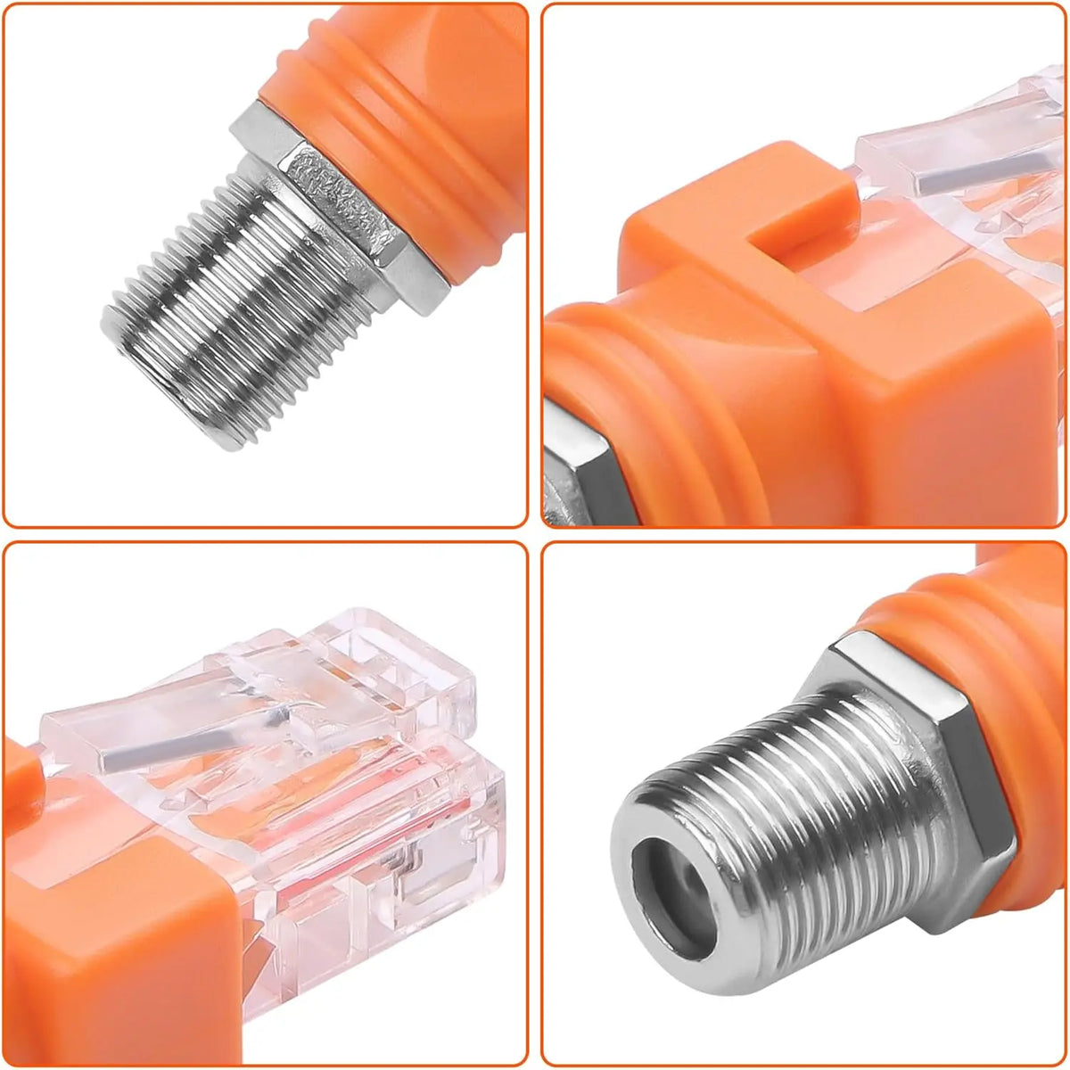 1pc F Type RF Female Jack to RJ45 Male Plug Ethernet Coaxial Barrel Coupler Converter Coax Adapter Connector for Line Tester