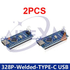 2PCS Mini/Type-C/Micro USB Nano 3.0 With Bootloader Compatible Nano Microcontroller For Arduino CH340 Driver 16Mhz ATMEGA328P
