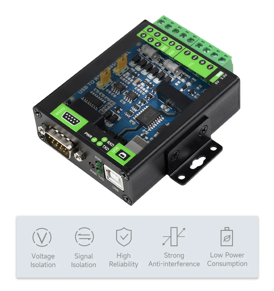 FT232RNL USB to RS232/485/422/TTL Interface Converter Industrial Isolation USB Converter for Mac Windows Linux Android