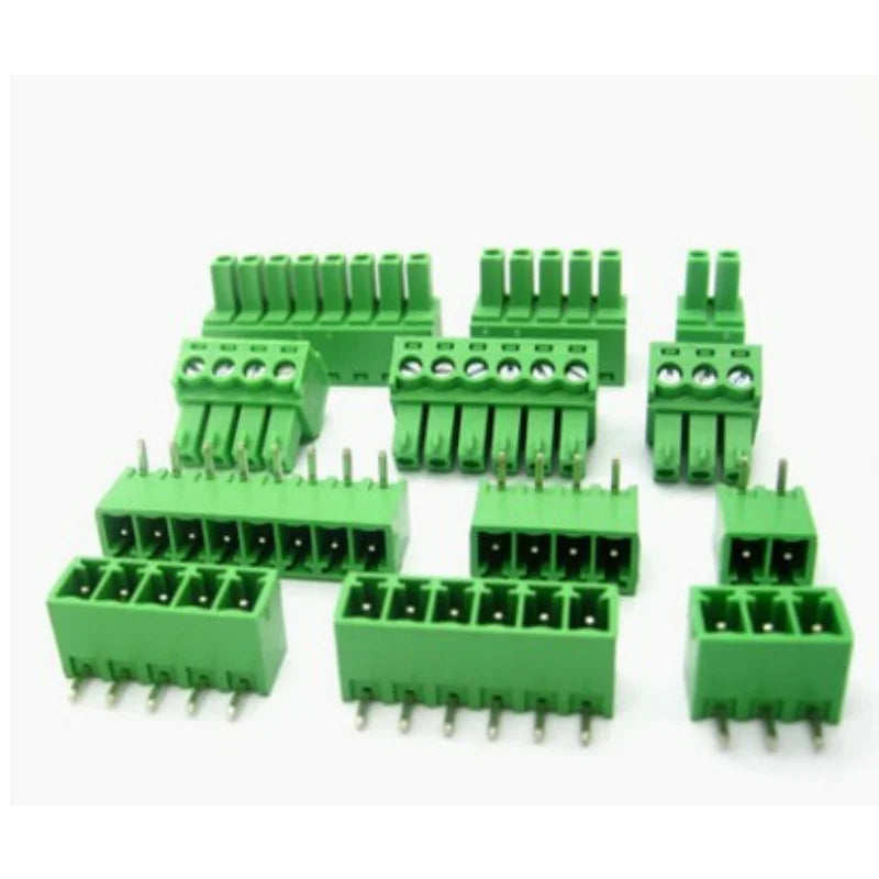 5pairs of plug-in terminal blocks 15EDG-3.81mm with a spacing of 3.5mm green Phoenix connector PCB solder board connector