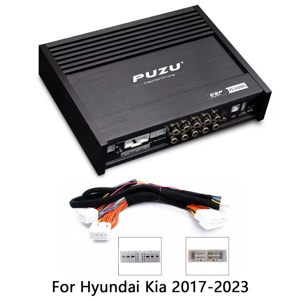 PUZU PZ-X4800S 6core 32bit 8CH With Power Car Audio DSP Digital Signal Processor Built In Amplifier 8X150W Support BT5.0 OPT