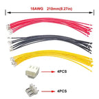 JST VH 3.96mm 3 Pin Connector Socket Kit with 18AWG Cable Wire, Total 4 Sets Including 12Pcs 210mm Pre-Crimped Wires JST-VH Plug