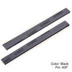 10PCS 40Pin Black White Red 2.54mm Single Double Row Straight Male Female Pin Header Connector Strip For PBC Ard Yellow Blue