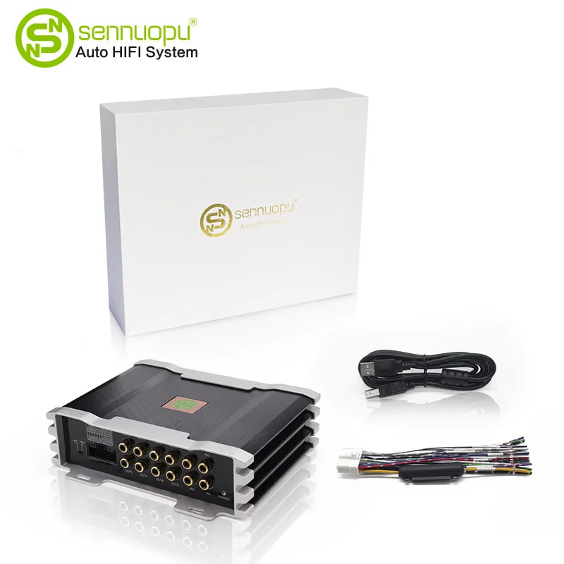 Sennuopu X10B Car Audio 4 Channel Audio Power Amplifier 8 Channel DSP Sound Processor Equalizer Vehicle Audio Sound Amp