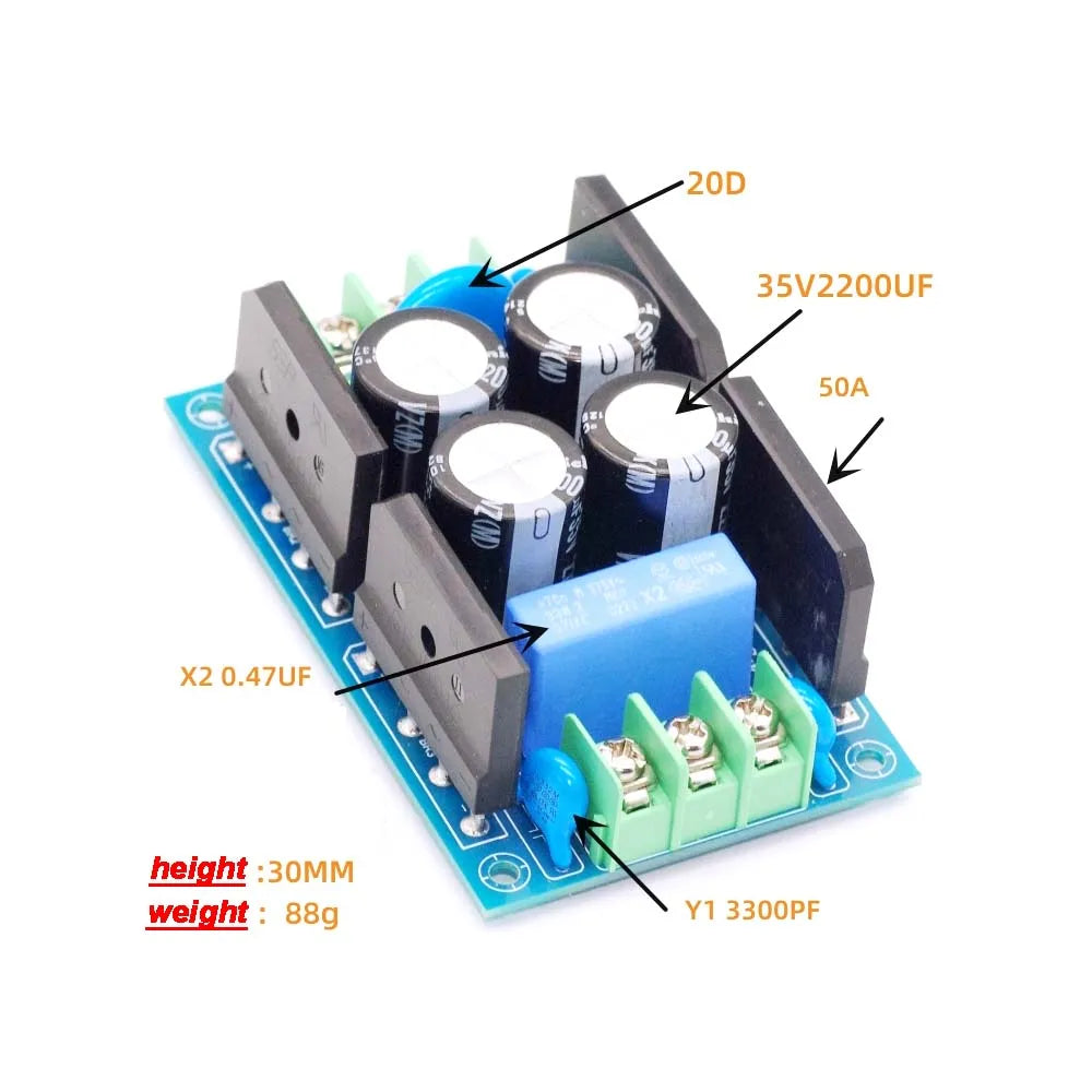 AC 110V 220V Power DC Blocking Filter DC Component Audio Isolation Transformer Eliminates Noise Overvoltage Surge Protection