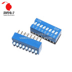 10pcs Slide Type Switch Module 1 2 3 4 5 6 7 8 10 12 PIN Bit 2.54mm Position Way DIP Blue Pitch Toggle Switch Blue Dial Switch