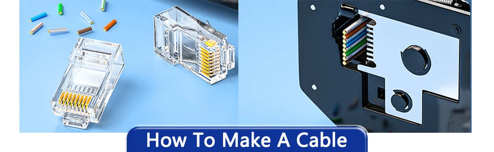 D-Sunty Rj45 Connector CAT5e CAT6 Pass Through Network UTP 8P8C Modular Pass Through Plug For Ethernet Cables