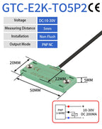 GTRIC Capacitive Proximity Sensor Square Matrix Switch CBN5-F46-E0/1/2/3 12-24V DC 3-wire NPN PNP NO/NC Sensing Distance 5mm