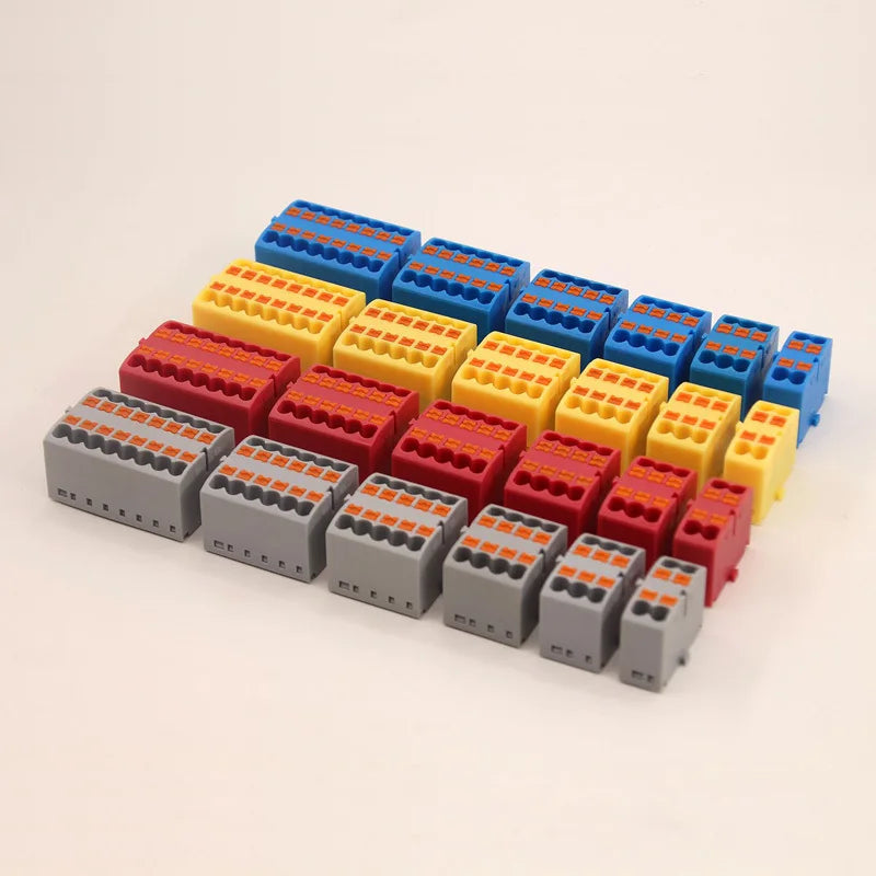 1Pc Wire Electrical Cable Connectors Plug-in Terminal Block PTFIX 2.5mm² Splitter Spliceable DIN-Rail Mounting Junction Box Tool