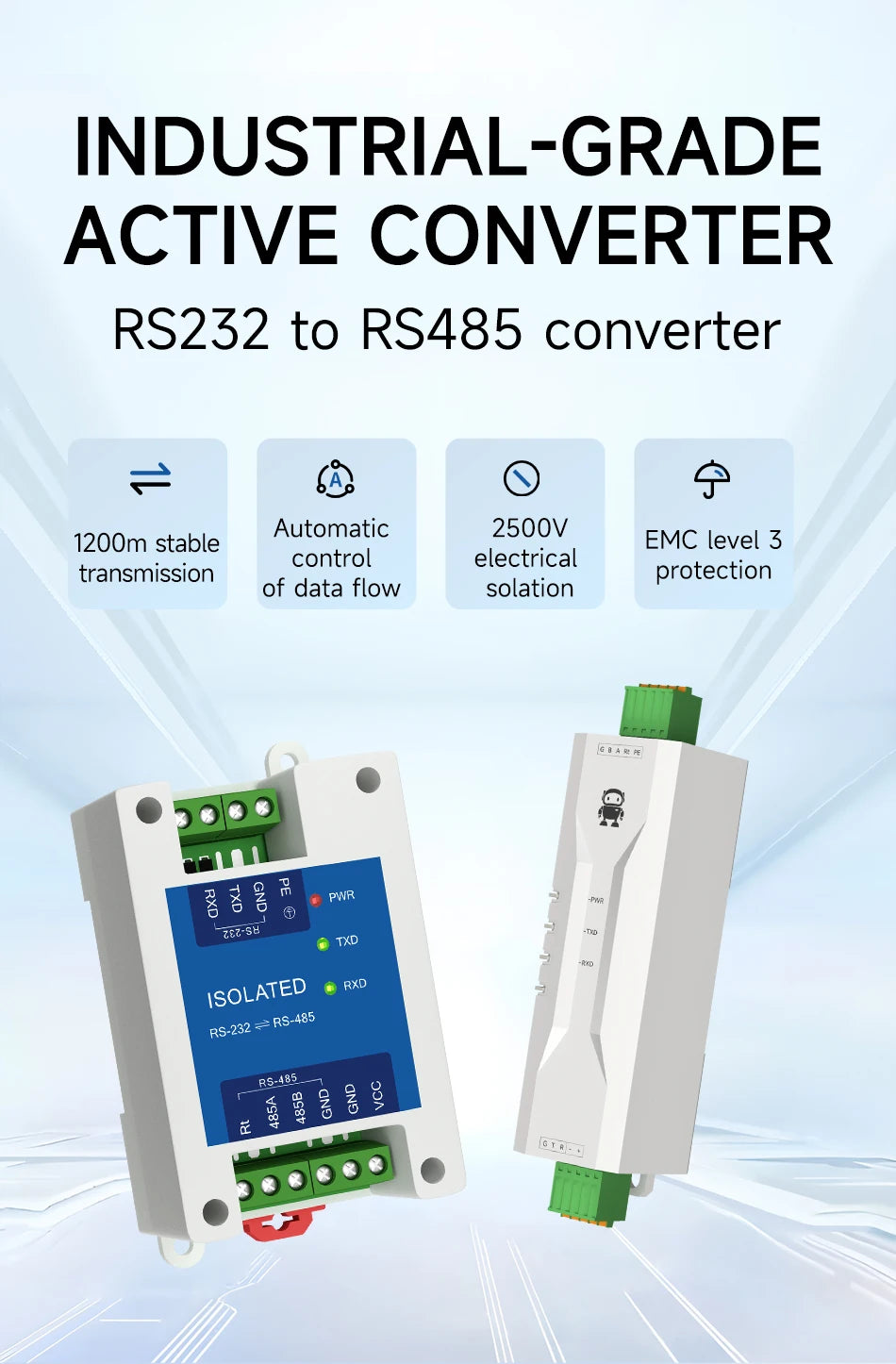 DC8-28V RS232 to RS485 Industrial Grade Converter High Speed Bi-Directional Transmission Modem EBYTE E810-Z01 E810-Z01M