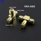 1/3/5piece SMA Male Female RF Straight Connector 90 Degree Right Angle Tee Type 3Way Splitter RPSMA To RP-SMA Male Adapter