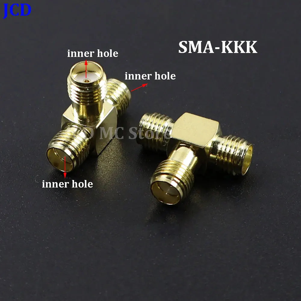 1/3/5piece SMA Male Female RF Straight Connector 90 Degree Right Angle Tee Type 3Way Splitter RPSMA To RP-SMA Male Adapter