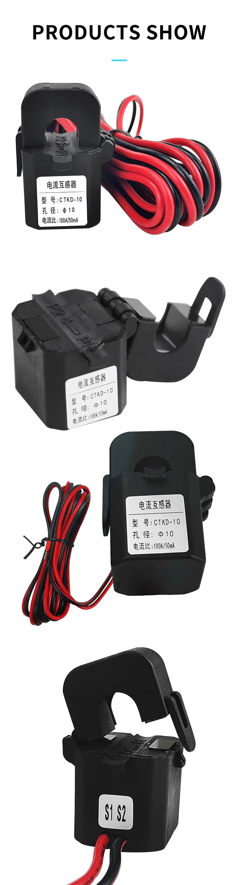 1PCS Snap-in Type Small Current Transformer Three-phase Electric Sensor CT MA 0.5 Class 10/20/50/75mA