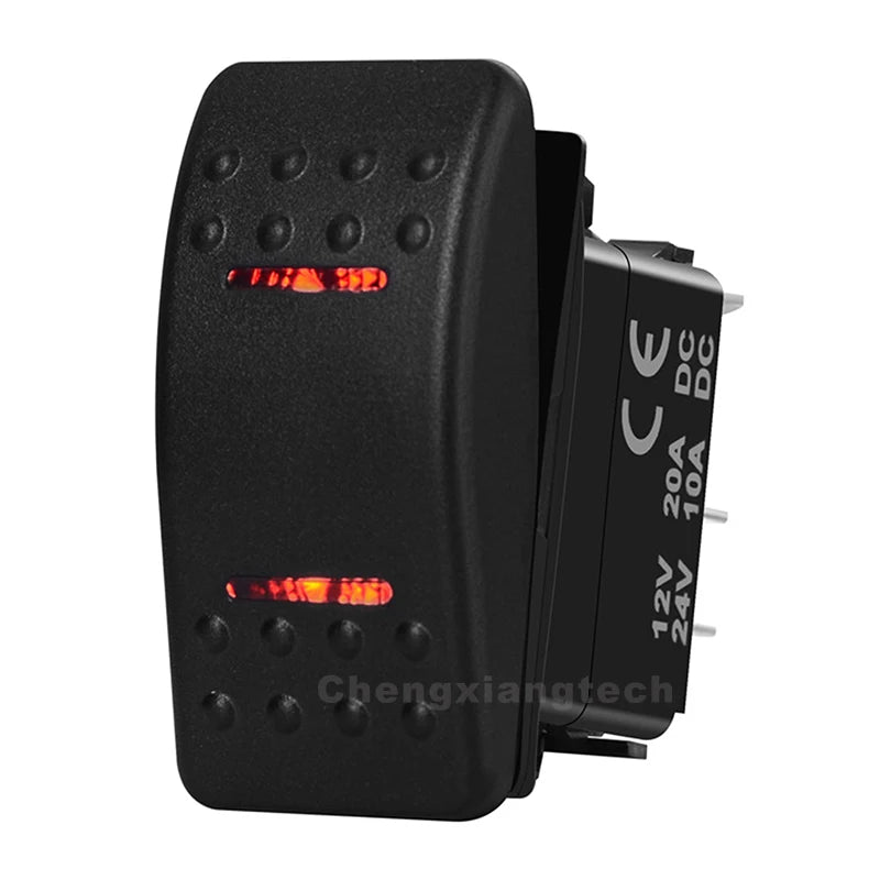 12V SPST DPDT Rocker Switch Red Led Light Dual Bar ON OFF, (ON) OFF, (ON)-OFF-(ON) , ON ON OFF, ON OFF ON Car Boat Switch