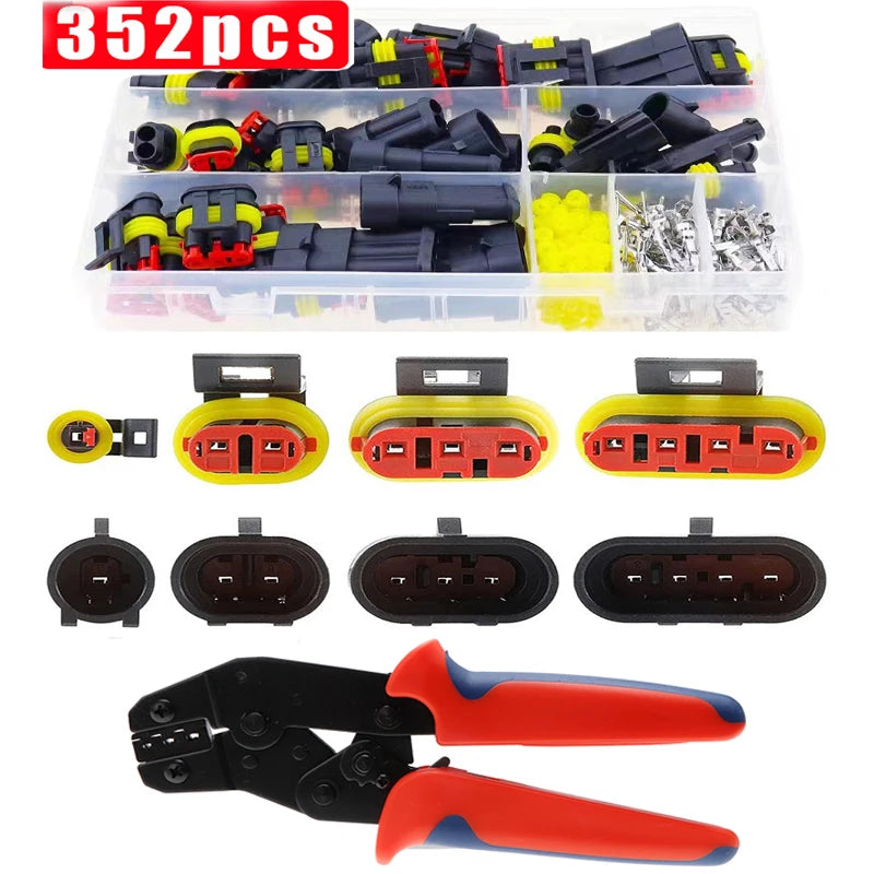 708/408/352/240/296/15pcs HID Waterproof Connectors Car Marine Seal Automotive Electrical Wire Connector Plug Truck Harness