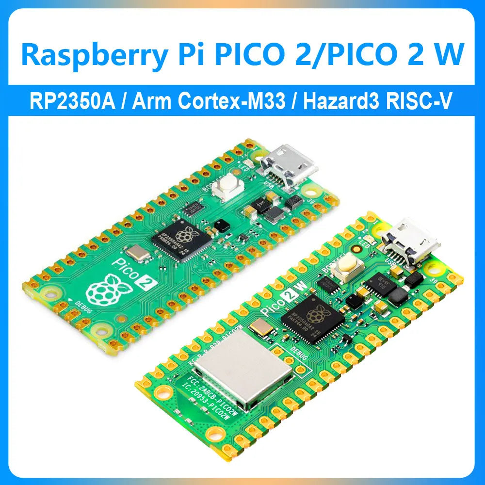 Raspberry Pi Pico 2/Pico 2 W RP2350 Chip RISC-V Hazard3 520KByte SRAM 4MByte QSPI Flash Memory ARM Cortex-M33