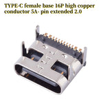 USB Connector Type C Female Charging Port Jack 2/4/6/16 Pin Type-C Socket PCB Soldering SMD SMT DIY Repair Type C Adapter