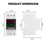 63A 230V Din Rail Adjustable Over Under Voltage Protective Device Protector Relay Over Current Protection Energy KWH Meter