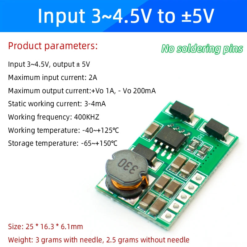 DD1718PA ± 5V 6V 9V 12V 15V 24V Positive & Negative Dual Output Power Supply DC Step-up Boost Converter Module
