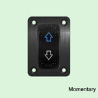 UP DOWN ARROWS Momentary Rocker Switch 7P (ON)-OFF-(ON) DPDT Retractive Switch + Wires for Car Boat Marine Vehicle Yacht Ship