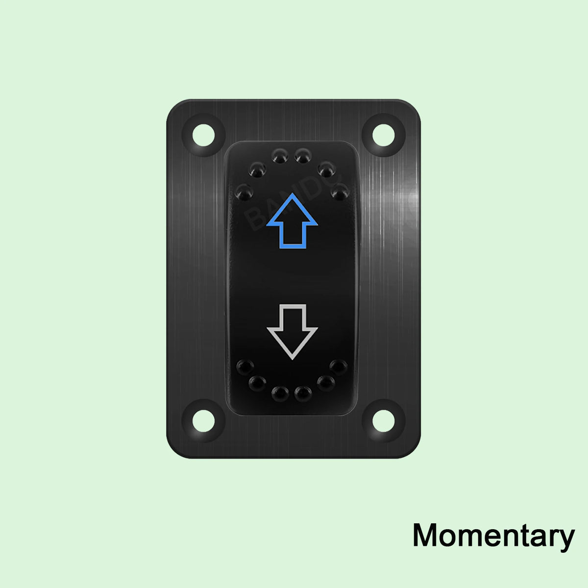 UP DOWN ARROWS Momentary Rocker Switch 7P (ON)-OFF-(ON) DPDT Retractive Switch + Wires for Car Boat Marine Vehicle Yacht Ship
