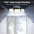 3 Heads Solar Motion Sensor Lights 236/223LED Solar Security Flood Lights Waterproof 3 Modes Wall Light Garden Yard Patio Pathwa