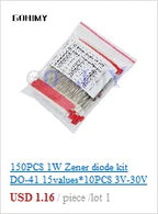 90pcs 9values x 10pcs 1N4001 1N4004 1N4007 SS14 SS24 SS34 SS16 SS26 SS36 SMD schottky diode assort kit