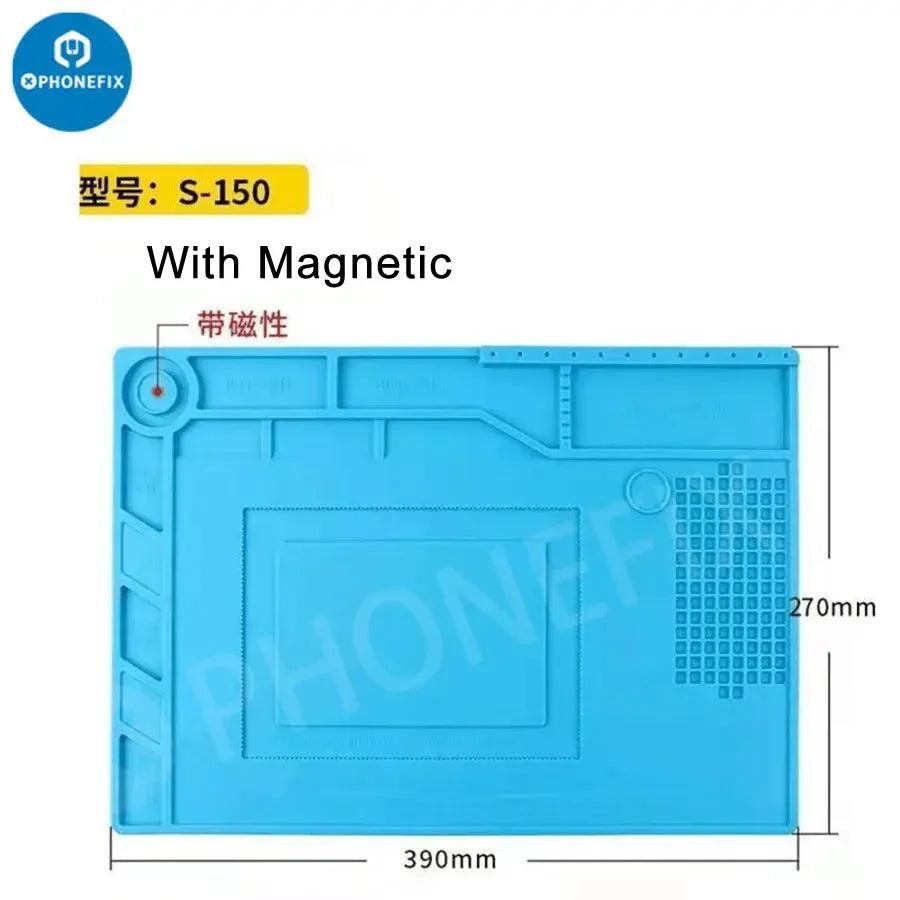 Multi-function Heat Insulation ESD Magnetic Silicone Pad Soldering Mat for Phone Motherboard Parts Repair Platform Hand DIY Tool