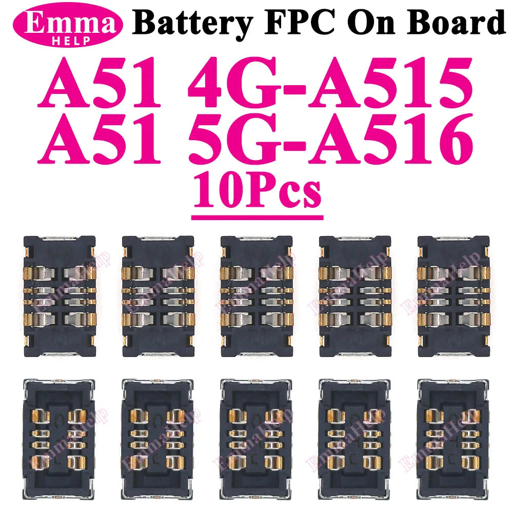 10Pcs Battery FPC Connector For Samsung A52 A32 A22 A52s A72 A71 A31 A51 A50s A30s A10 A20 A20e On Board inner Cilp Contact Plug