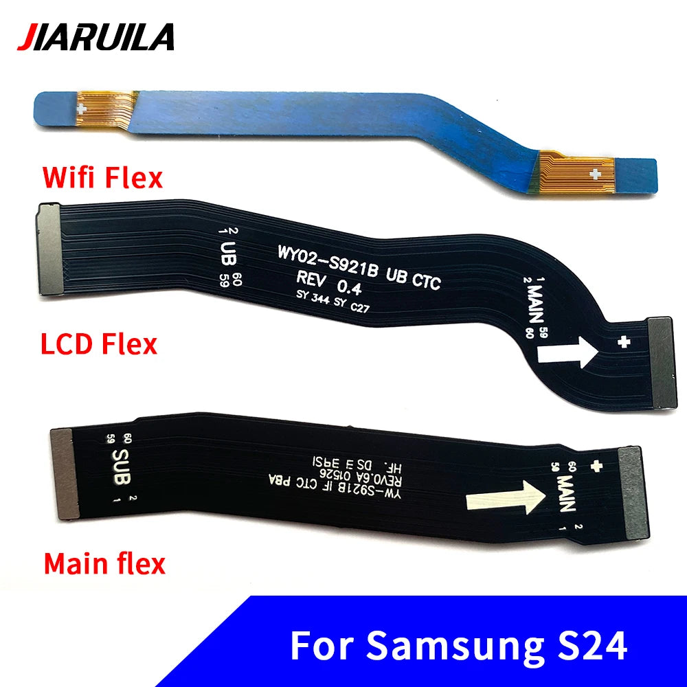 50Pcs，NEW Main FPC LCD Display Connect Wi-Fi Signal Antenna USB Mainboard Flex Cable Ribbon For Samsung S24 S24 Plus S24 Ultra