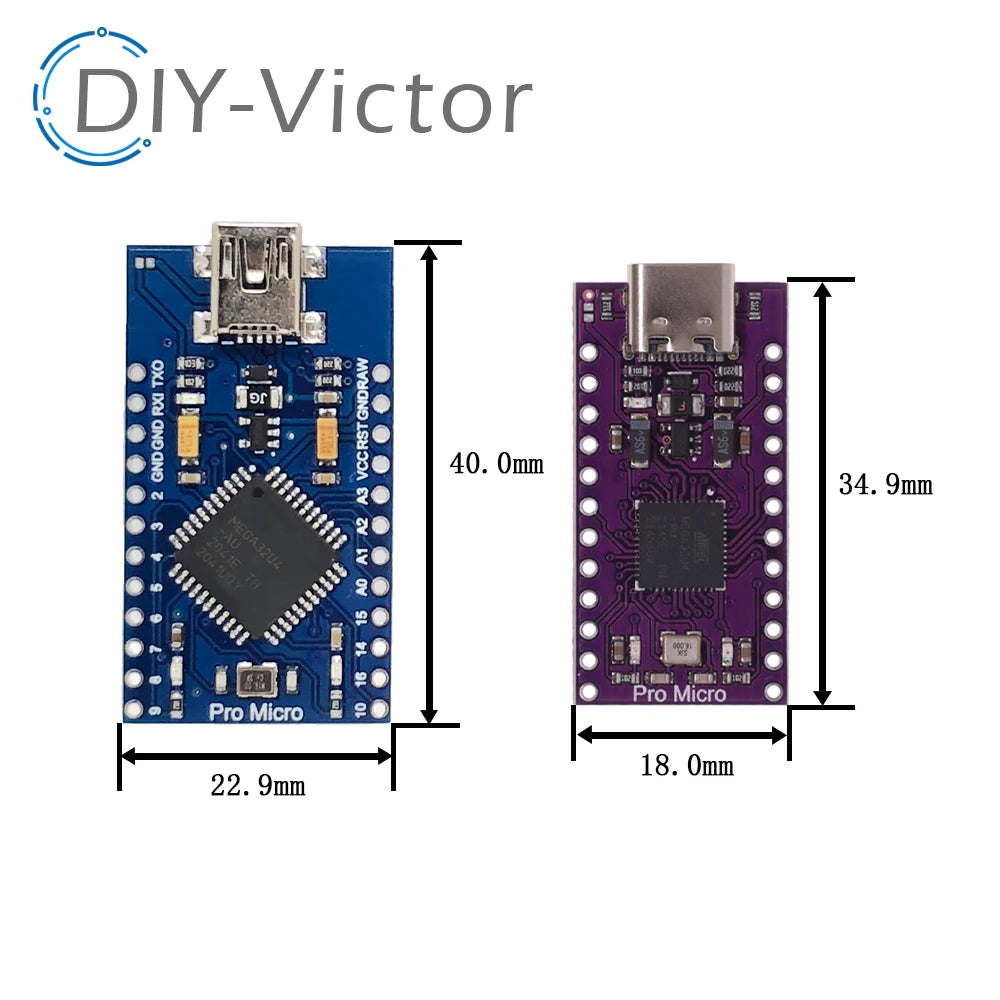 New Pro Micro 3.3V 8Mhz For Arduino ATmega32U4 5V/16MHz Module With 2 Row Pin Header For Leonardo