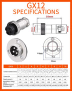 5/10 Sets GX12 GX16 GX20 Flange Butting Type Aviation Plug &Socket 2/3/4/5/6/7/8/9/10/12/14/15 Pin Male&Femal Connectors Coppe