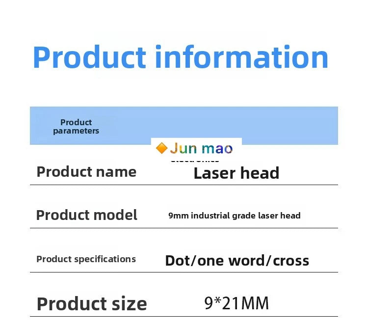 1PCS 9MM Industrial Grade Laser Head, 10mW Red Dot Spot, Straight Cross, 3V Line Horizontal Positioning Laser Module