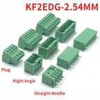 10Pairs 15EDG 2.54 mm KF2EDG PCB Screw Terminal Block Connector Right Angle/ Straight Needle Plug Pin Header Socket 2-12 Pin