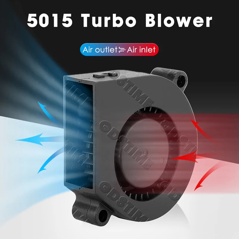 Gdstime Blower 5015 Fan 24V 50x50x15MM Turbo Fan 50MM Dual Ball Brushless Cooler Fan 8500RPM High Speed for 3D Printer Part