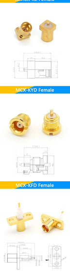 1-10PCS MCX MMCX Male Female PCB Mount Straight RF Coax Connector Right Angle 90-Degree Goldplated Welding Terminal