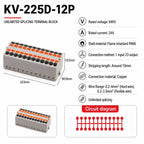 DIN Rail Terminal Block 1/5/10PCS 2.5mm2 Push In Quick Connect Electrical Wire Connector Modular Power Distribution Block