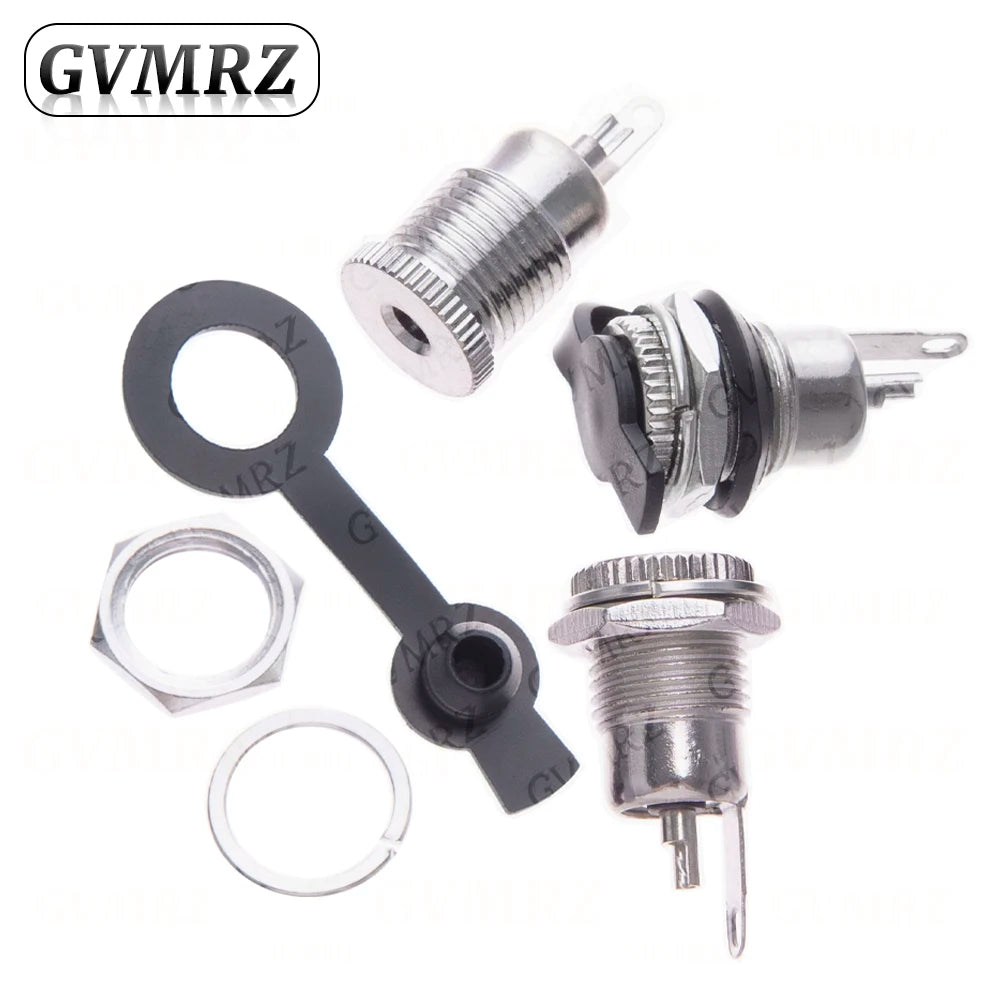 10pcs/LOT DC099 5.5 mm x 2.1mm DC Power Jack Socket Female Panel Mount Connector Metal DC-099 Open Hole 11MM 5.5*2.1 5.5*2.5